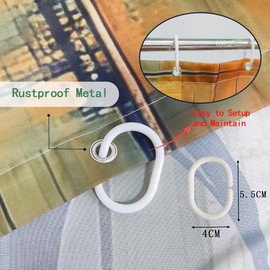 JINGYOU Bathroom Shower Curtain, Washable Shower Curtain,Weighted Shower Curtain Waterproof,Fabric Shower Curtain for Wet Room BathroomTub,Shower Curtain 180cm drop(180x180cm)