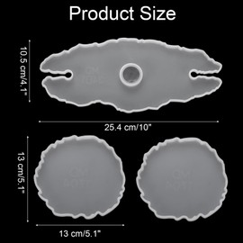 Uxcell 3-Piece Wine Glass Holder Resin Mould Set, Silicone Irregular Wine Rack and Coaster Moulds for DIY Bar Home Decorations Crafts