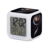White Cube Illuminated Alarm Clock - Nebula Universe, Galaxy, Stars,