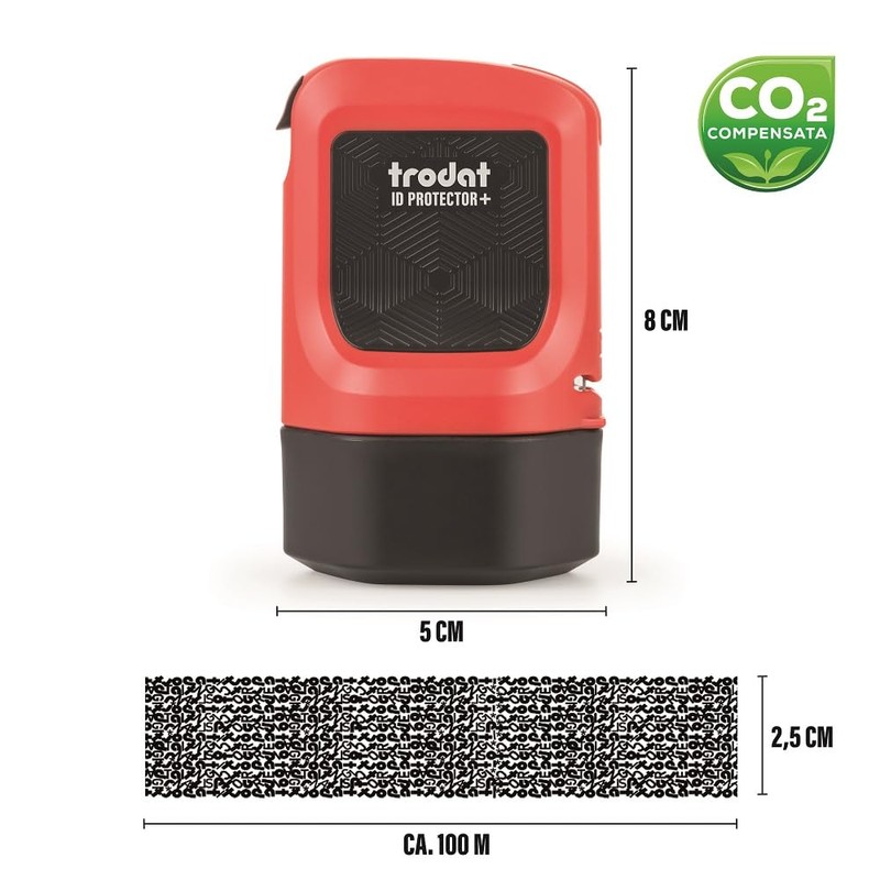 Trodat ID Protector+ Rollerball Pen (Red) - Privacy Roller Stamp