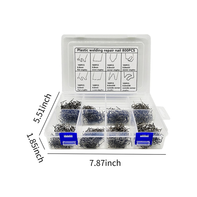 800PCS Auto Plastic Repair Hot Staples with Storage Box for