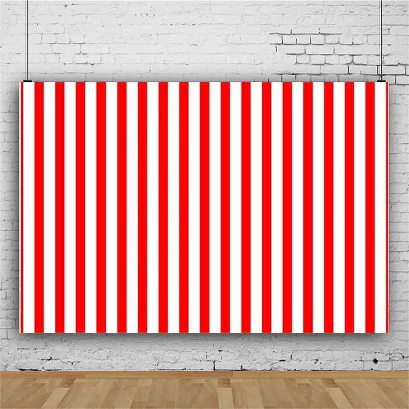 7x5ft Red and White Striped Backdrop Movie Themed Red Striped