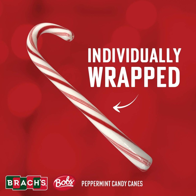 Brachs Peppermint Candy Canes - Individually Wrapped Bulk Christmas Candy
