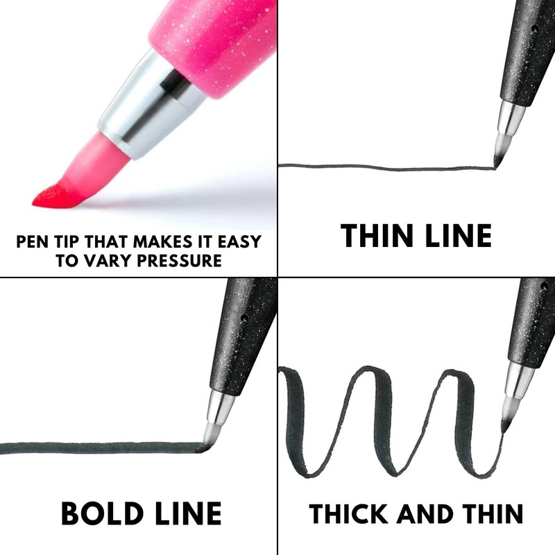 Brush Touch Felt-Tip Pen Fine Point Violet (SES15C-V) 3 Pieces,