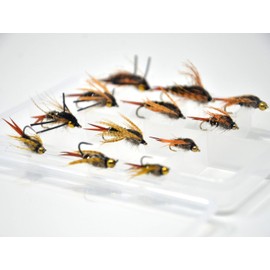 Outdoor Planet 12Pcs 20 Incher Attractor Nymph/Stonefly/Attractor Nymph/Prospecting Nymphs/Mayfly Nymph/Wet Flies for Trout Fly Fishing Flies Lure Assortment