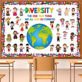 Diversity in Common Multicultural Bulletin Board Decorations Set Diversity Classroom Decoration Earth Day Activities Educational Classroom Decor Paper Cutouts for Multicultural Classroom Decor