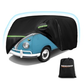 BIGACOVER Car Cover for 1950-1992 VW Bus T1 T2 T3, Waterproof 420D Oxford Cloth Cover Outdoor Full Car Covers with Zipper Windproof Heavy Duty All Weather with Wind, Sun, UV and Dust Protectio