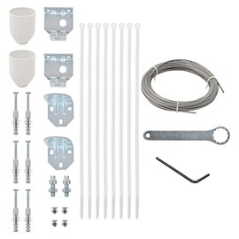 vidaXL 29-Piece Balcony Screen Accessory Set - Durable and Easy Installation Kit includes Steel Cable, Corner Bracket Set & Cable Ties