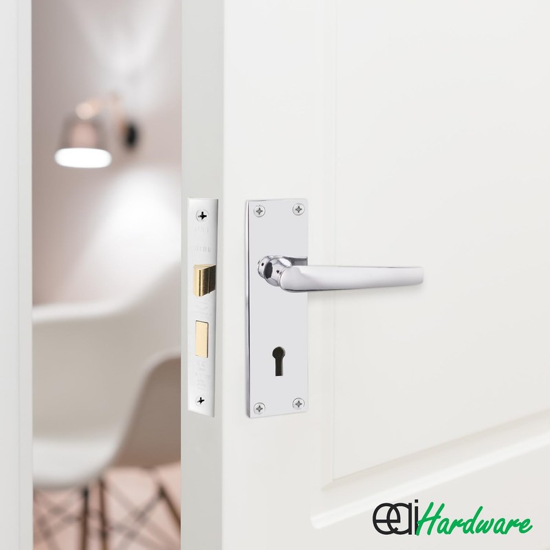 EAI Polished Chrome Door Handle Key Lock Set | 1