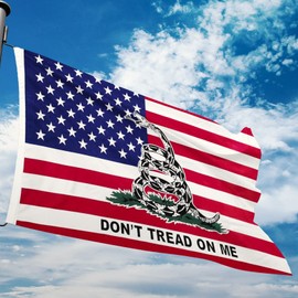 USA Don't Tread on Me Patriotic Flags Polyester Fiber 3x5 Feet Flag, Bright Colors And Anti-ultraviolet Fade Flag Indoor Outdoor Banner