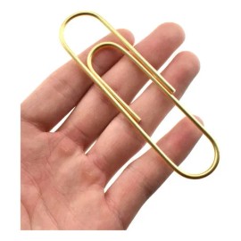 Paperclips Extra Grandes 10 Cm Vinilo Dorado Brillante
