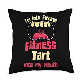 Health Enthusiast Food Lover, Fitness Tart Into My Mouth Throw Pillow, 18x18, Multicolor