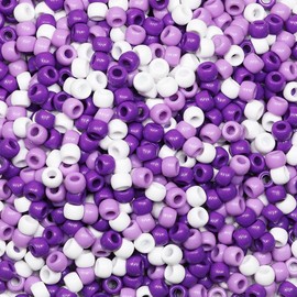 Tibaoffy Crafts Purple Mix Beads 6x9mm,Pony Beads Total About 1000pcs