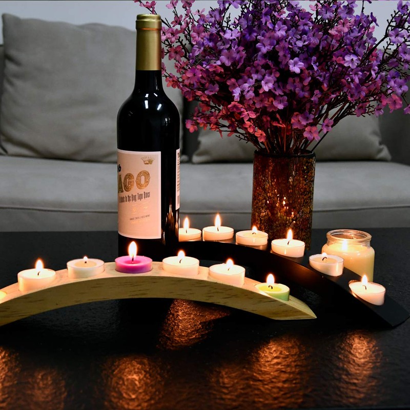 Wooden Bridge Candle Holders 15 inch in Length, Long Tea