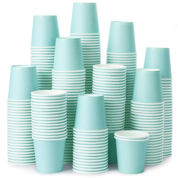 AOZITA [360 Pack] 3 oz Paper Cups, Sky Blue Mouthwash Cups, Disposable Bathroom Cups, Espresso Cups, Paper Cups for Party, Picnic, BBQ, Travel, and Event