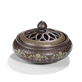 Incense Burner Holder, Imitating Ancient Incense Burner Bowl for Home Decor, Yoga,Storage Trinkets (with Lid, Fire Mat) (Incense Burner.6)