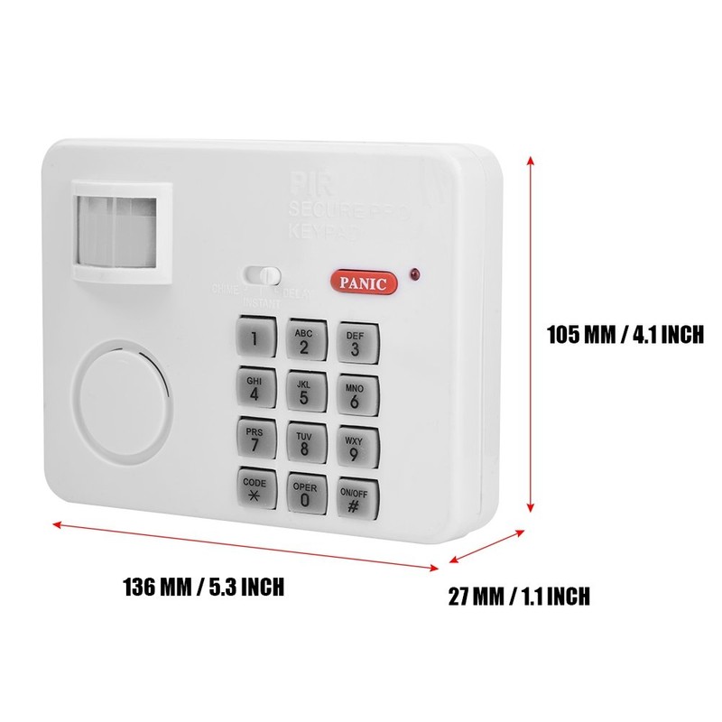 105DB Password Wireless Home Security Emergency Keypad Alarm Siren, 105°