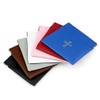 Squeeze Top Rosary Pouch Gray Vinyl with Gold Cross Imprint