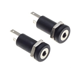 Keple 2.5mm Jack Socket 3 Pin Audio Video Female Stereo Solder Connector for Panel Mount Headphones - Pack of 2