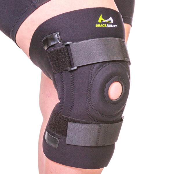 BraceAbility Bariatric Knee Brace for Large Legs - Plus Size Knee Brace with Side Stabilizers for Big Men or Women, Arthritis, Patellar Tendonitis, Obese Chondromalacia Pain, Instability (2XL)