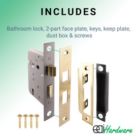 EAI Satin Brass Sashlock - Fire Rated & CE Approved Mortice Door Lock & Keys 64mm / 2.5 Inch