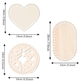 Osuter Wooden Basket Base, Pack of 8 Basket Base for Crocheting, Natural Wood Basket Base, Creative Crochet Basket Base, Blank Bag Base for DIY Basket, Weaving, Crafts, Making, Home Decoration