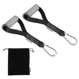 KYLIN SPORT Upgraded Cable Machine Attachments Resistance Bands Handles Grips Fitness Strap Stirrup Handle Cable Attachment Silicon Grip with Metal Carabiner Colorful Version (Grey)