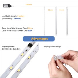 11.8 inch 10 Tubes 240 LED Meteor Shower Raindrop Lights with Timer Function Cascading Lights LED Icicle Lights Falling Raindrop Lights for Holiday Party Wedding Christmas Tree Decoration (Blue)