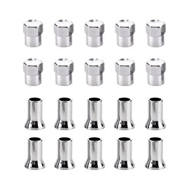 Dickno 10 Sets TR413AC Valve Stem Cover, Chrome Plated Tire Valve Stem Sleeve and Cap Dress Up Kit, Leakproof Car Wheel Valve Covers, Universal Vehicle Accessories for Car Truck