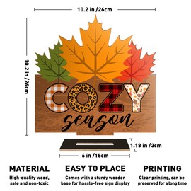 Fall Decor Sign, Fall Decorations Indoor for Home Front Porch Office Door, Autumn Decor Fall Maple Leaf Thanksgiving Decorations, Fall Farmhouse Decor, Cozy Season Sign
