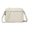 Cedar Eight Women's Heart Pattern Quilted Shoulder Bag, white (off-white)