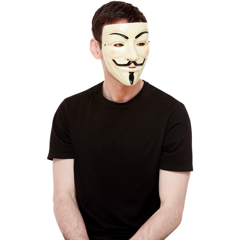 Guy Fawkes Mask, Cream, Elastic Strap