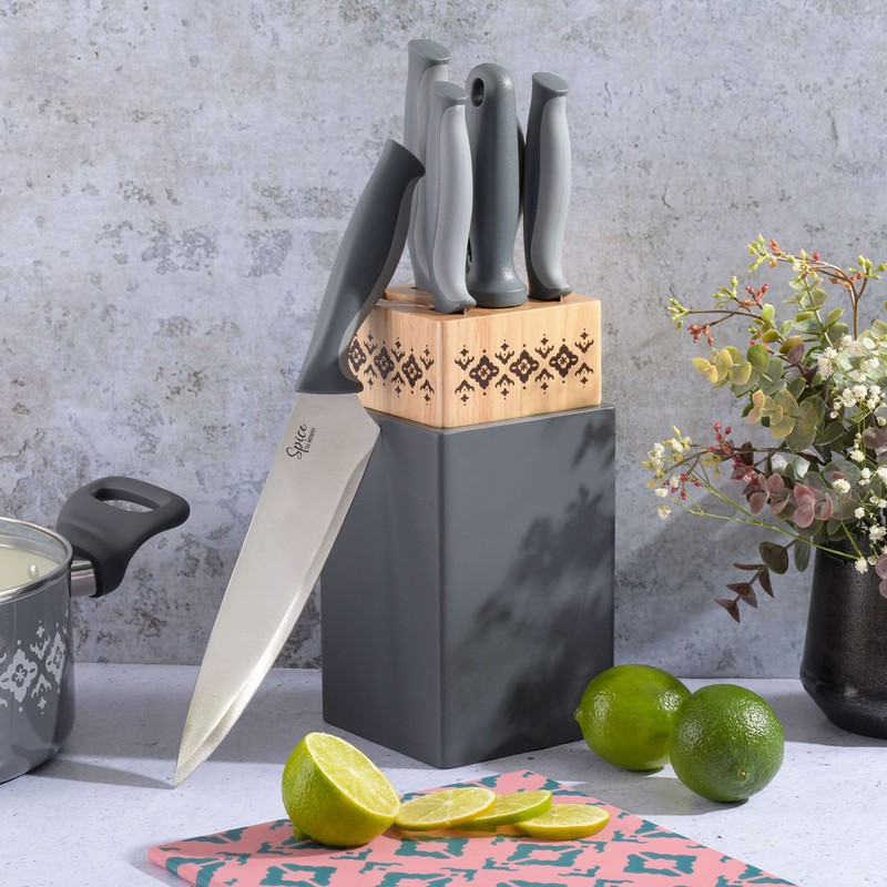 SPICE BY TIA MOWRY Savory Saffron 7-Piece Stainless Steel Cutlery