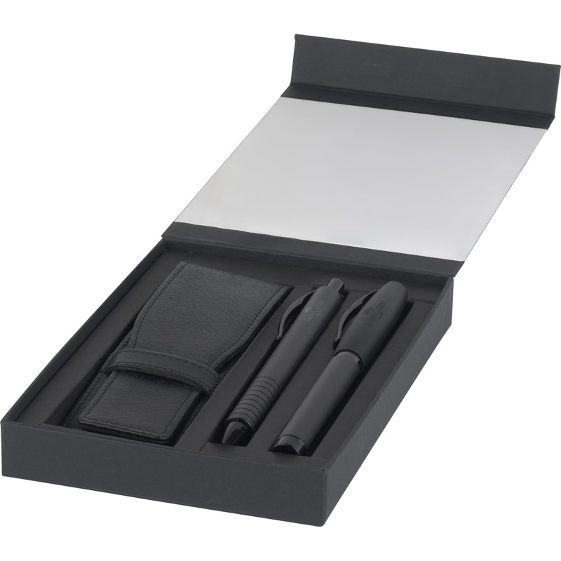 FABER-CASTELL 202189 - Set regalo Essentio alluminio nero, con penna