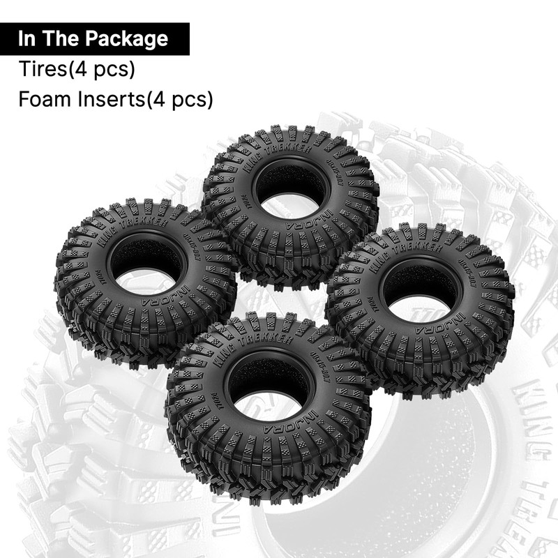 INJORA Pneumatici 40 * 15 mm 0,7" King Trekker per
