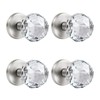 CLCTK 4 Pack Crystal Glass Dummy Door Knobs, Clear Diamond