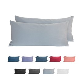 Komfortec 100% cotton cushion covers, set of 2, 40 x 80 cm, super soft premium jersey pillowcase, 150 g/m², cushion cover, grey