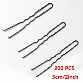 RN BEAUTY 200 Count Bobby Pins With Tin Case 2inch/5cm Safe Rounder Tips Stainless Steel Strong Grip Hairpins Bob Pins Bulk Hairstyles Bun Clips Hair Styling Pins (U Shaped 5cm)