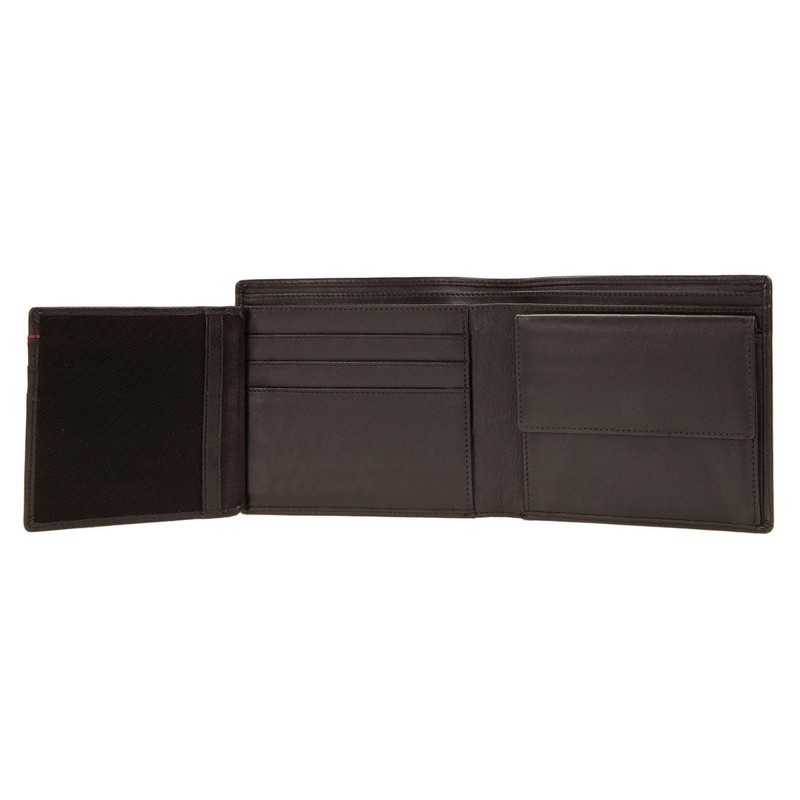 CINQUE Men's Black Plain Polyester Minimalist Slim Wallet with Key