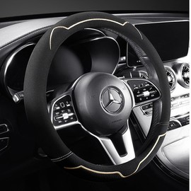 TATACLEA Steering Wheel Cover, Suede Touch Steering Wheel Cover, 15.0 inches (38 cm), O Shape, Premium Quality, Good Texture, Anti-Slip, For All Seasons, Universal for Cars, Gray A