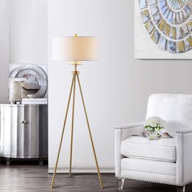 Safavieh FLL4008A Lighting Collection Enrica 66" Brass and Gold Floor Lamp