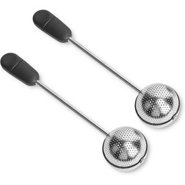Rotating Long Handle Tea Infuser,2Pcs Rotating Long Handle Tea Ball,Rotating Long Handle Twisting Tea Ball Infuser for Loose Tea,Rotating Mesh Twisting Tea Ball Infuser Loose Leaf Tea Infuser Strainer