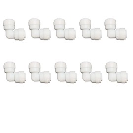 Malida 1/4 inch OD TO1/4 Inch Tube Push Union Elbow Quick Connector Reverse Osmosis systems, Water Filter Fittings set of 10