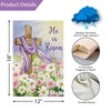 Louise Maelys Easter Garden Flag He Is Risen Cross Floral