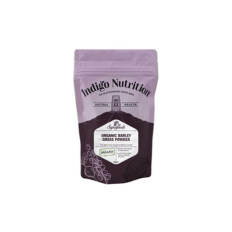 Indigo Herbs Organic New Zealand Barley Grass Powder 100g