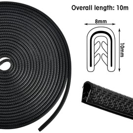 Car Door Protectors Edge Guards, TMBMLPP 32Ft(10M) Car Door Edge Protector, U Shape Car Trim Car Door Edge Guards, Rubber Edging Trim, Car Rubber Door Protector, Car Door Seal Fit For Most Car -Black