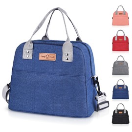 Blue Lunch Bag for Women Men Adult Insulated Lunch Box Leakproof Cooler Food Lunch Containers Reusable High Capacity Kids Lunch Box Tote Bags for Work,Office Picnic Travel, Daycare Outdoor School