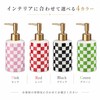 Queen-b Soap Dispenser, Ceramic, Checkered Pattern, Stylish, Refill, Bottle, 10.1