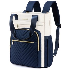 LOVEVOOK 2 in 1 Women's Handbag Backpack, Beige dark blue, Rucksack
