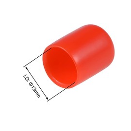 TA-VIGOR 100Pcs Rubber End Caps, 13mm ID Round Flexible Screw End Caps Thread Protectors, Red Vinyl Bolt Covers Rubber Covers for Screws, Tubes, Cables, Wires, etc